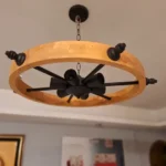 لوستر چوب و فلز لنگر 4 شاخه