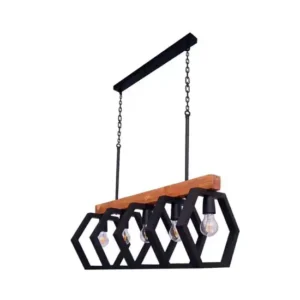 لوستر مدرن کانتری چوب و فلز