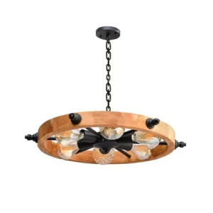 لوستر چوب و فلز مدل لنگر