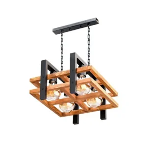 لوستر چوب و فلز شطرنجی مدرن