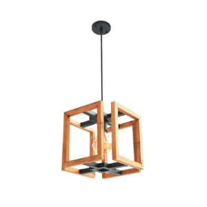 لوستر چوب و فلز مدل تک شاخه